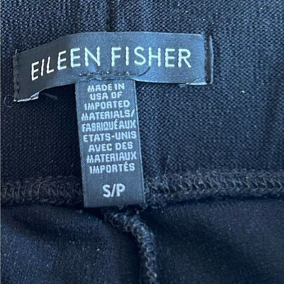 Eileen Fisher Black Stretch Knit Pull On Straight Leg Pants Size Small SP - Picture 11 of 11